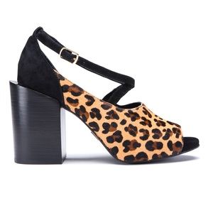 Leopard chunky heel